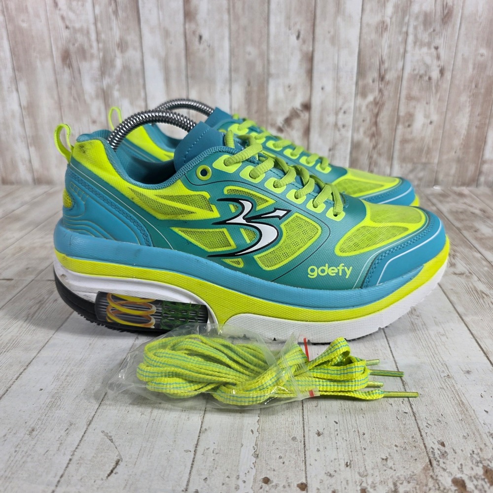 Gravity Defyer‎ G-Defy Ion Teal Neon Yellow VersoShock Walking Shoes 9.5